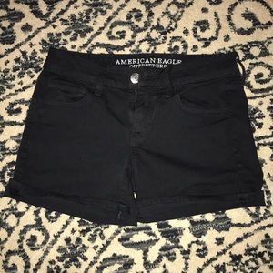 AE Black Midi Rise Shorts